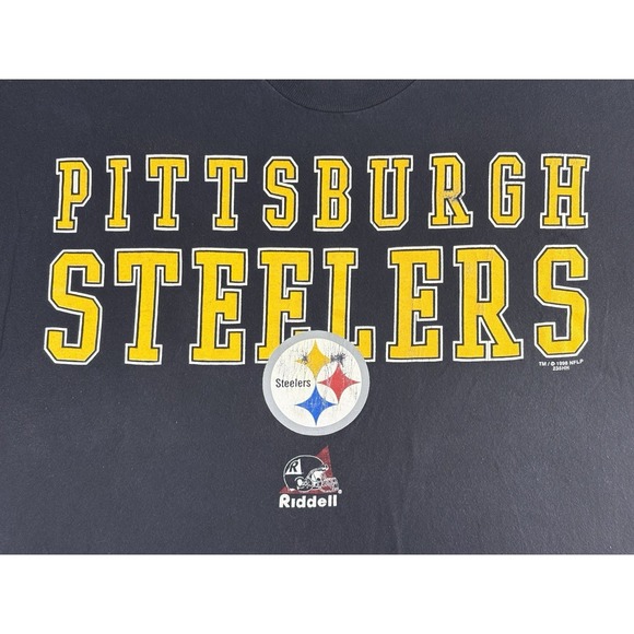 Vintage 1998 Pittsburg Steelers T-Shirt Men's XL Riddell NFL Football Sportswear - Picture 2 of 7